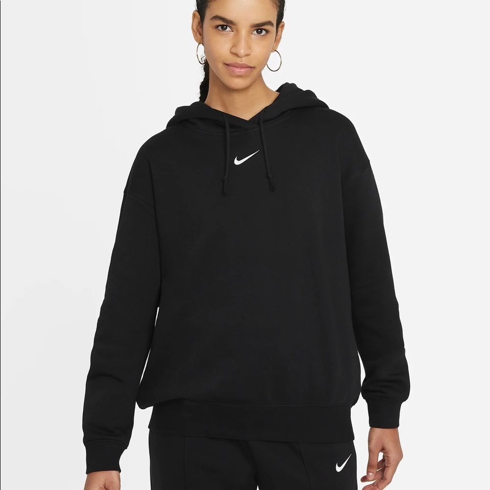 NIKE Black Oversized Fleece Hoodie